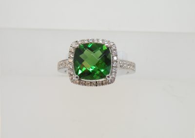 Cushion Cut Cubic Zirconia Trim Ring   Size 8