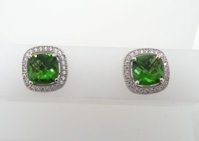Cushion Cut Earring with Cubic Zirconia Trim