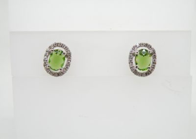 Oval Stud earring, Cubic Zirconia Trim