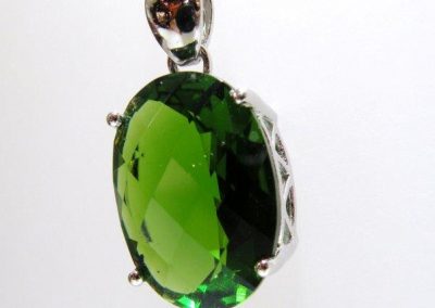 Oval cut Pendant in Sterling Silver  Multiple sizes available.