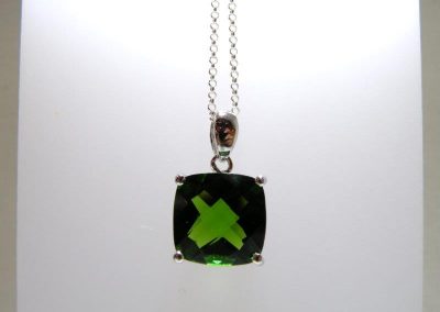 Cushion Cut Pendant in Sterling Silver. Multiple sizes available, display chain not included.