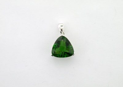 Green Trillion Pendant in Sterling Silver.  Multiple sizes available