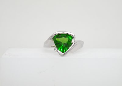Trillion Cut stone, Cubic Zirconia Trim Ring