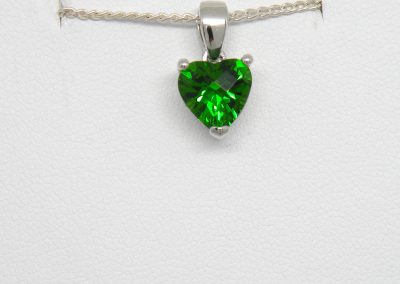 Faceted Heart Pendant in Sterling Silver mounting, multiple sizes available.