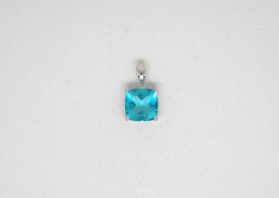 Blue Cushion Cut Pendant