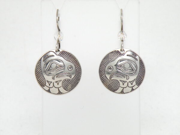 Jenny Lyn Silver Eagle Round Earrings - Image 2