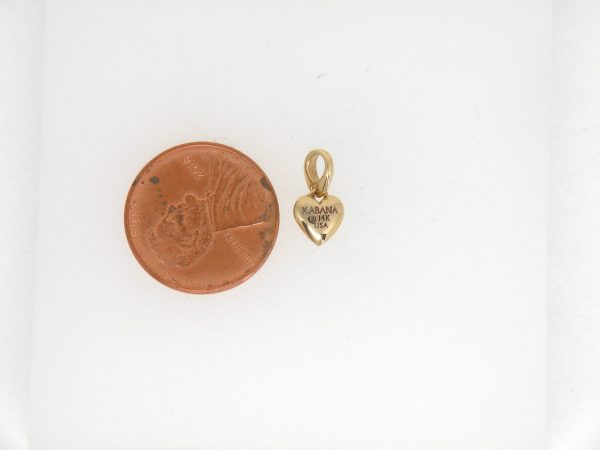 Kabana 14k Petite Heart Pendant, 5 Star Opal Inlay  Sold - Image 8