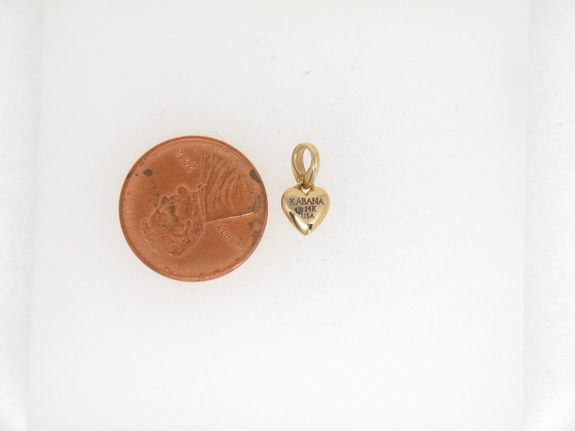 Kabana 14k Petite Heart Pendant, 5 Star Opal Inlay  Sold - Image 8